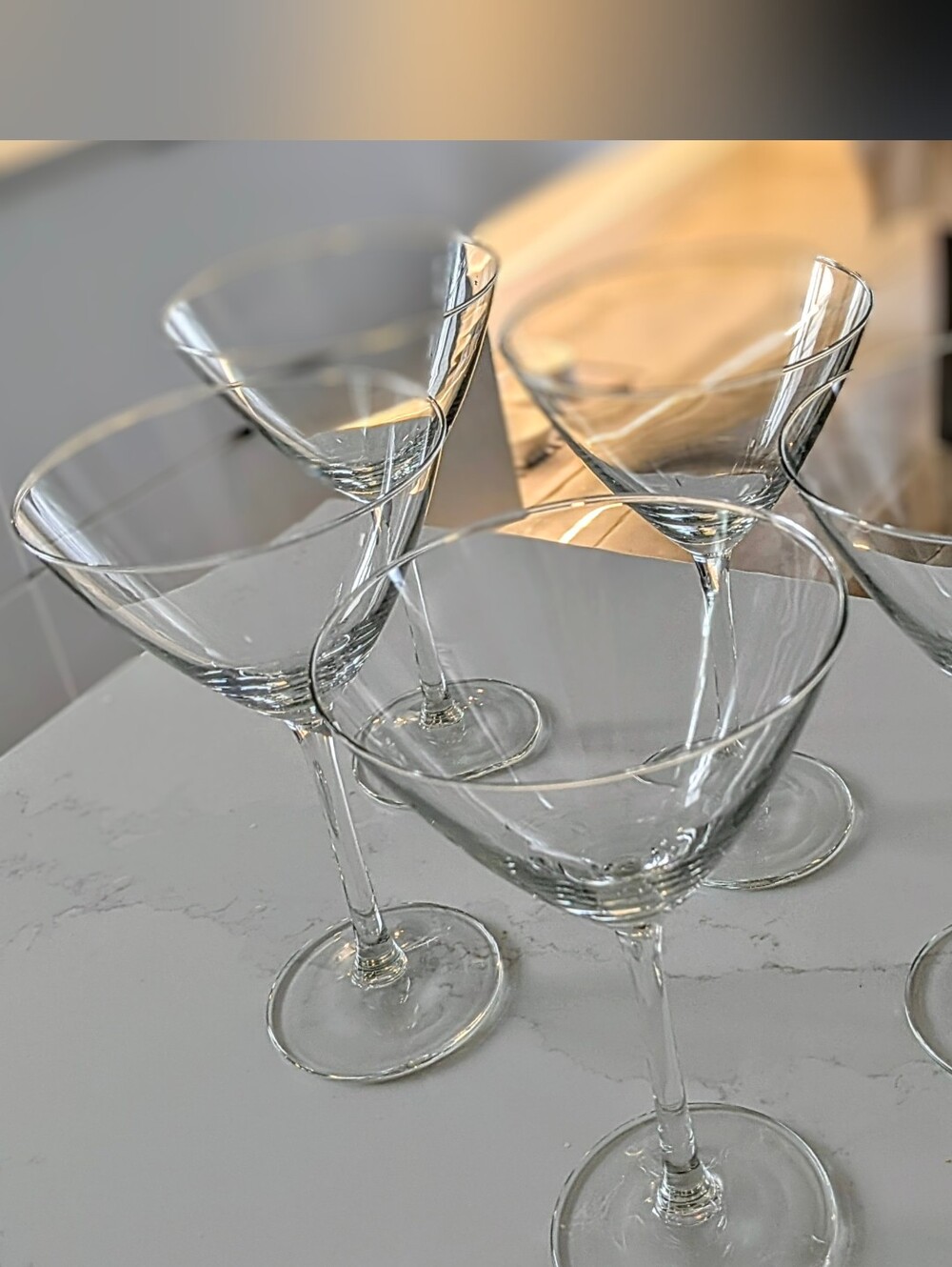 Clear Stemmed Martini Glasses - Set of 5